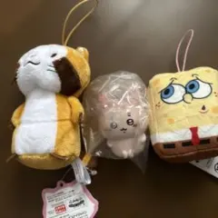 あらいぐまラスカル スポンジボブ ちいかわ マスコット 3点セット