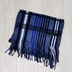 m.f.editorial チェック柄マフラー ブルー