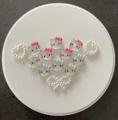 No.290 サンリオ　ハローキティ　ピンク　水色　ラメ　10個