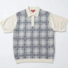 Supreme Plaid Knit S/S Polo White L - メルカリ