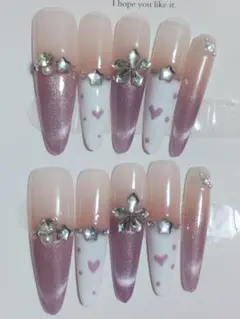 B8ピンク系グラデーションネイルチップSサイズ10個セット