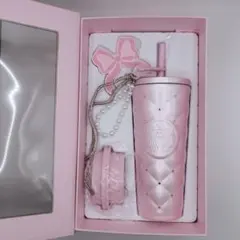 中国スターバックス　ステンレスタンブラー　ラインストーン　バレンタイン　チャーム