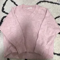 即日匿名発送 freeサイズ ピンクVニット