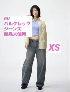 【GU】 バルクレックジーンズ　67ブルー