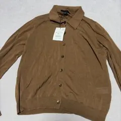 新品ZARA‼︎襟付き長袖ブラウンカーディガン M