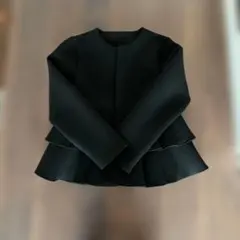 Deux ブラック ノーカラージャケット M