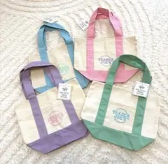 【タグ付き】TRADER JOE'S パステルカラー トートバッグ 4個セット