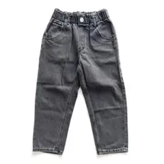 【匿名配送】H&M エイチアンドエム キッズ ブラックデニム テーパードパンツ