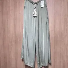 Ungrid（アングリッド）ヴインテージサテンパンツ　カーキ タグ付き　F