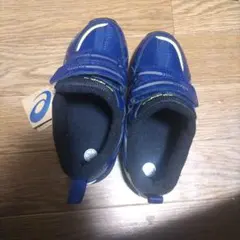 ASICS ネイビー/ゴールド スニーカー 19.0cm