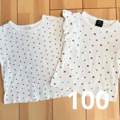 Petitmain ハート柄 半袖 トップス 2点セット 100