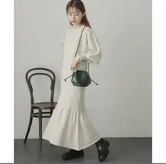 センスオブプレイス マトンスリーブマーメイドワンピース