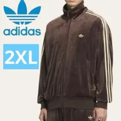 【2XL】adidas ファイヤーバード ベロア トラックトップ ダークブラウン