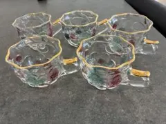 曽我ガラス ぶどうカップ 昭和レトロ 4個セット ガラスグラス