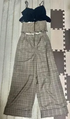 NICE CLAUP セットアップ　ワイドパンツ　キャミソール　ビスチェ付き