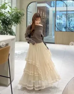 最安値COCODEAL ティアードギャザーチュールスカート - メルカリ