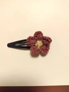 KP花形ヘアピン ピンク色 約6cm