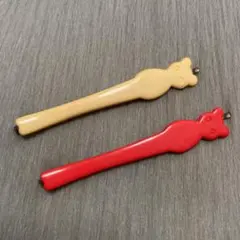 くまのアニマルデザインヘアピンセット　昭和レトロ