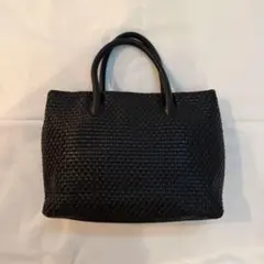 未使用級☆Sybilla☆イントレチャート ハンドバッグ オールレザー黒