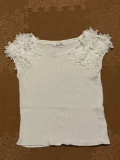 ウィルセレクション 半袖カットソー 花柄レース ホワイトのサムネイル