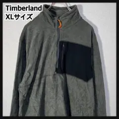 【ティンバーランド】ハーフジップフリース　刺繍　カーキー　ワンポイントロゴ95