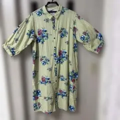 super hakka feuille 花柄 シャツワンピース 15号