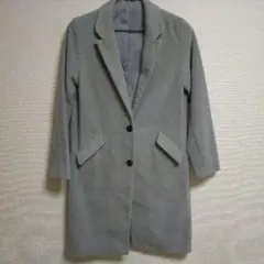 チェスターコート／グレー／シンプル／オフィスカジュアル