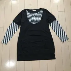 授乳服 トップス 長袖 チュニック ワンピース