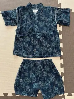 青色 花火柄 甚平 95㎝