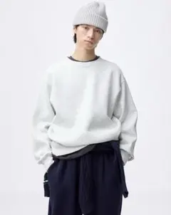 GUヘビーウエイトスウェットプルオーバー　ライトグレーXL 新品同様