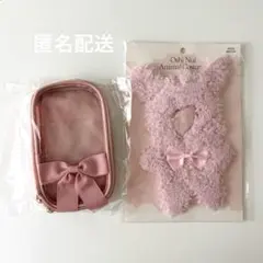3COINS リボン付き ダブルアクスタポーチ 推しぬい 着ぐるみ ピンクのサムネイル