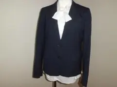 美品★ユニクロ★Lサイズ★ネイビー濃紺ストライプテーラードジャケット★軽量スーツ