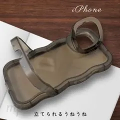 iPhone13/14用クリアブラック TPUケース うねうね　なみなみ