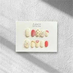 【現品】ネイルチップ　ニットネイル　リボン