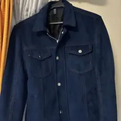 ZARA ネイビー スエード風ジャケット