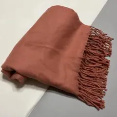 Vis 大判ストール　ピンク　フリンジ付き