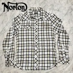 Norton 刺繍 チェック シャツ Lサイズ