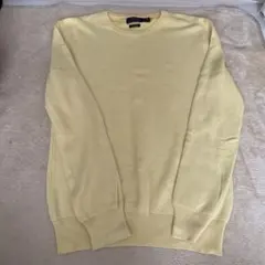 イエローニットセーター クルーネック