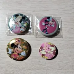 ディズニー　ミニーマウス　缶バッジ4点セット