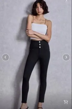 GYDA ブラック ハイウエスト スキニーパンツ