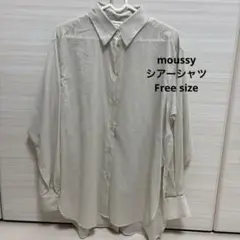 MOUSSY 長袖シアーシャツ ベージュ Fのサムネイル