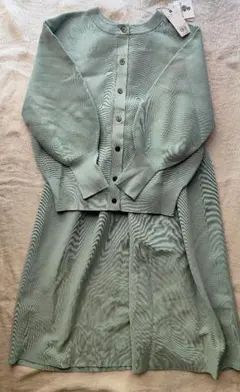 PLST ホールガーメント ニット2WAY カーディガン＆フレアスカートセット