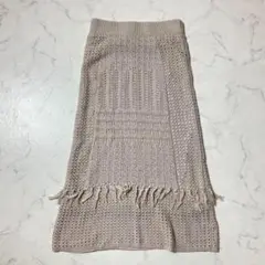 美品！ fifth ニットスカート ベージュ系 クロシェ フレア