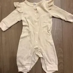 SHEIN ベージュ フリルロンパース 3-6M