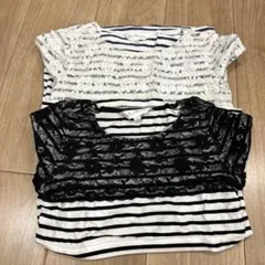 Sweet Mommy マタニティ 授乳服 トップス 2枚セット L ボーダー