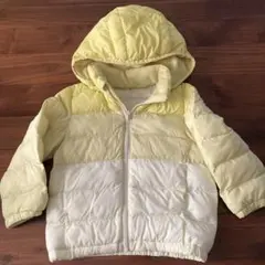 ユニクロ　イエロー フード付き中綿コート100cm