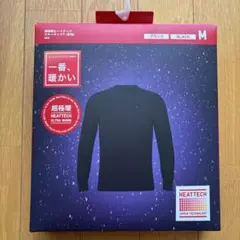 ユニクロ 超極暖ヒートテッククルーネックTシャツ（長袖）M ブラック
