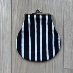 【美品】marimekko マリメッコ がま口ポーチ ストライプ ピッコロ