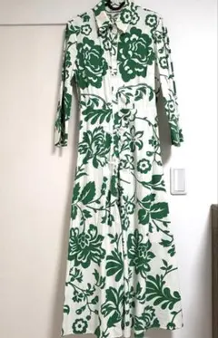 ZARA 花柄 シャツロングワンピース　XS