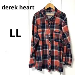 derek heart チェック柄長袖シャツ 【2X】